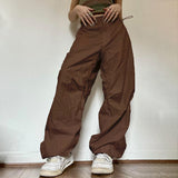 Cross-border foreign trade 2022 summer new European and American Spice fashion street retro casual low-waist drawstring loose woven pants