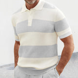 Men's Summer Lapel Short-Sleeve Sweater Casual Fashion Tee