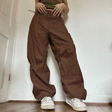 Cross-border foreign trade 2022 summer new European and American Spice fashion street retro casual low-waist drawstring loose woven pants