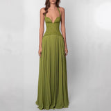 Elegant women's dress with a patchwork long skirt, scarf collar, back strap and strapless dress