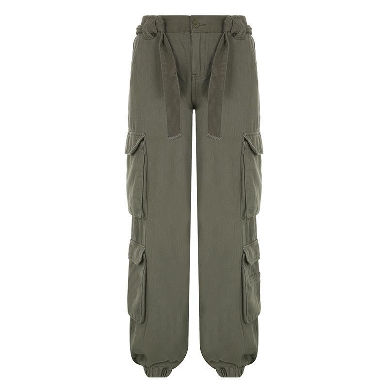 Workwear pocket splicing distressed jeans