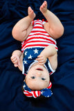 4Th of July Toddler Baby Girl American Flag Tassel Romper with Headband