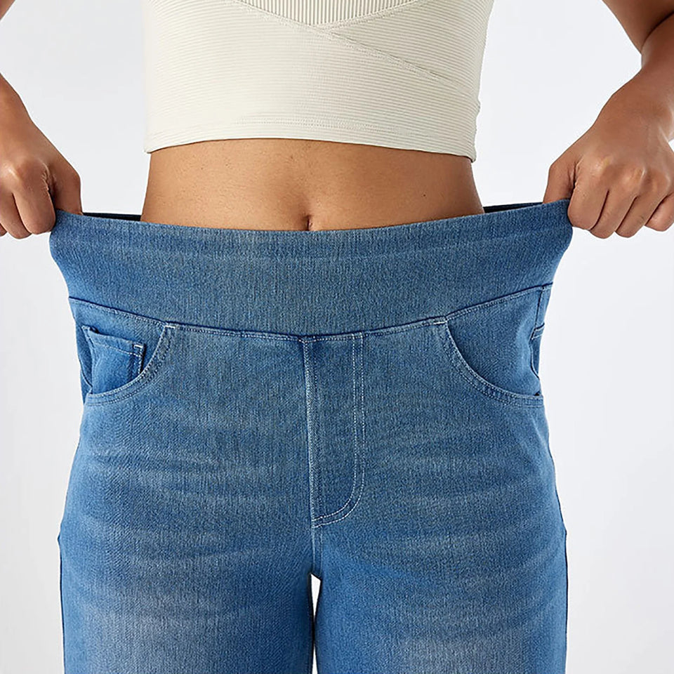 Women'S Fashion Jeans High Waisted Wide Leg Jeans Summer Casual Straight Baggy Jeans Color Block Patch Denim Trousers Sky Blue,L