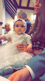 Baby-Girls Newborn Satin Christening Baptism Floral Embroidered Dress Gown Outfit