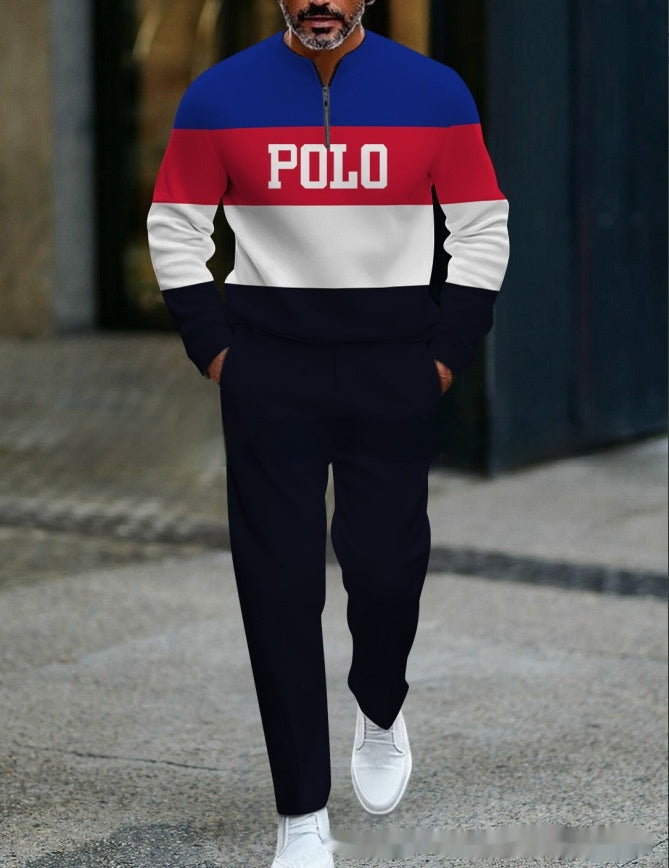 Casual Fashion Men's Long-Sleeve Pants Set