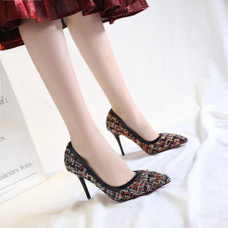 Fine heel fine heel professional heel shoes autumn and winter new lady fashion fashion cloth women shoes