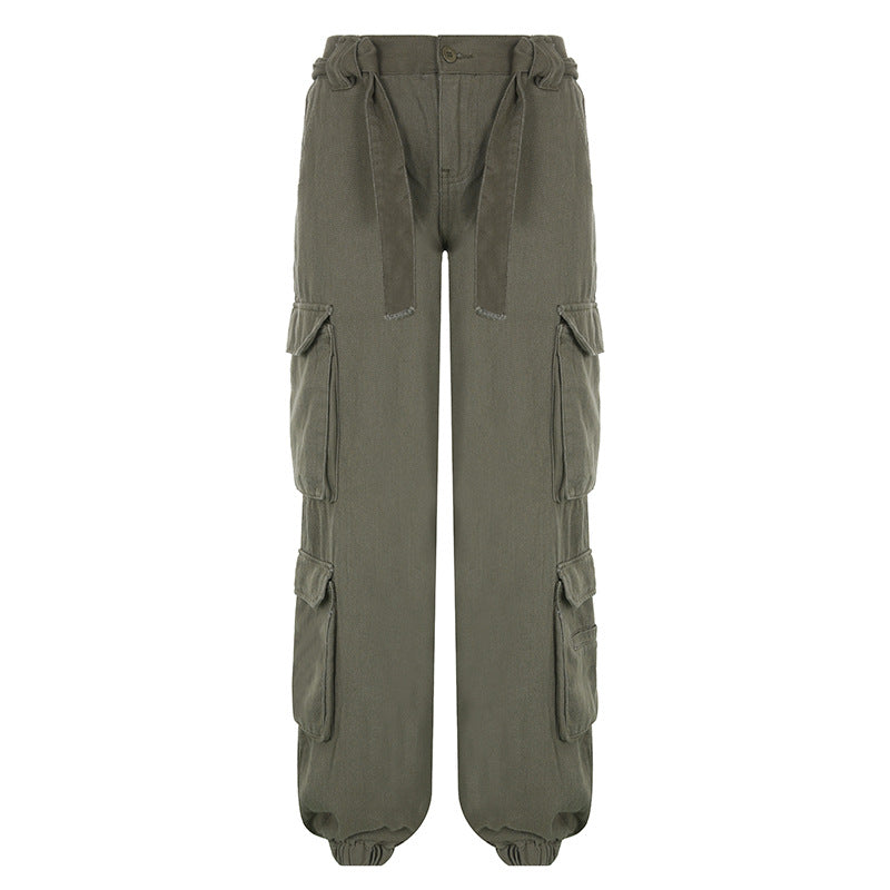 Workwear pocket splicing distressed jeans