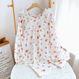 Cotton Cloth Square Collar Pajamas Ladies New Homewear Suit