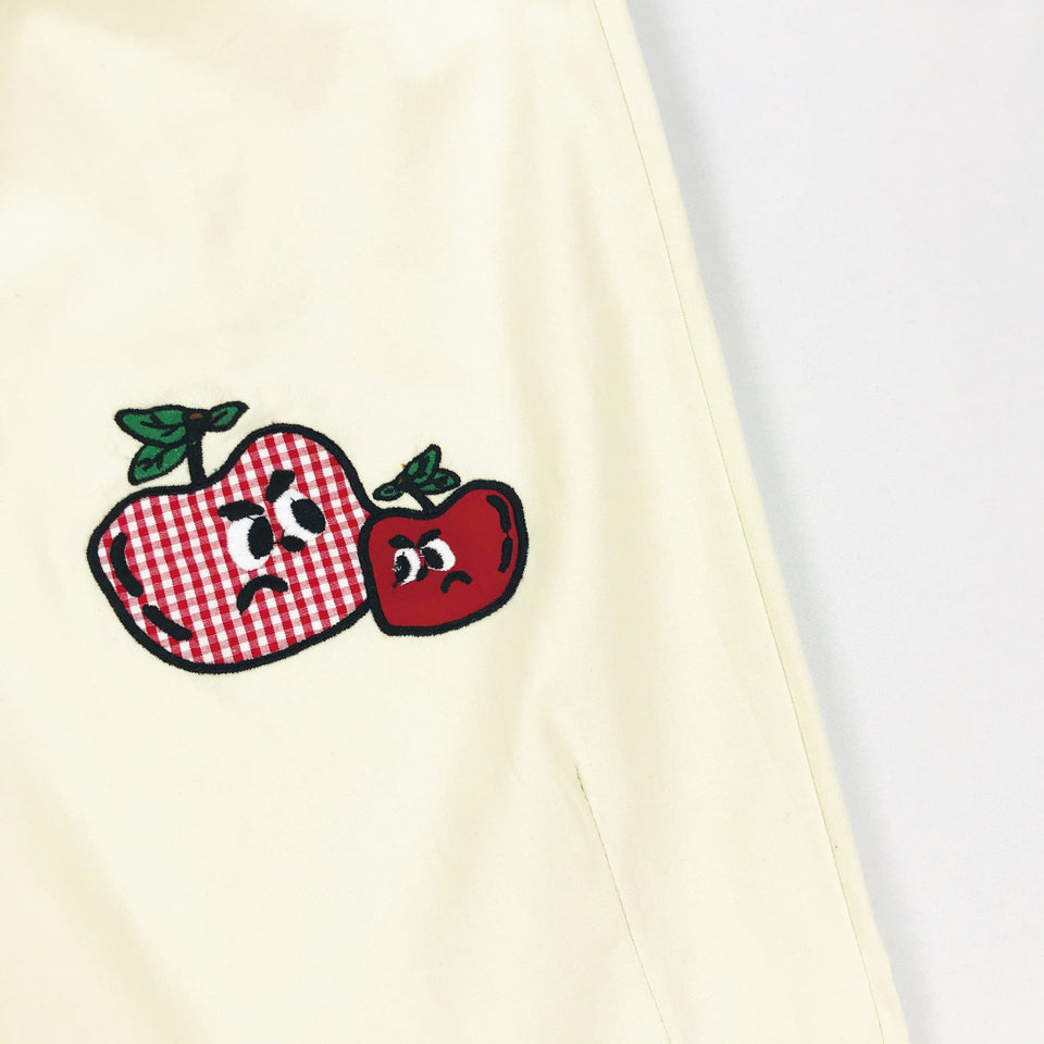 Japanese children's fun vitality girl fruit embroidery beige white bloomers nine minute pants student girl a hair generation